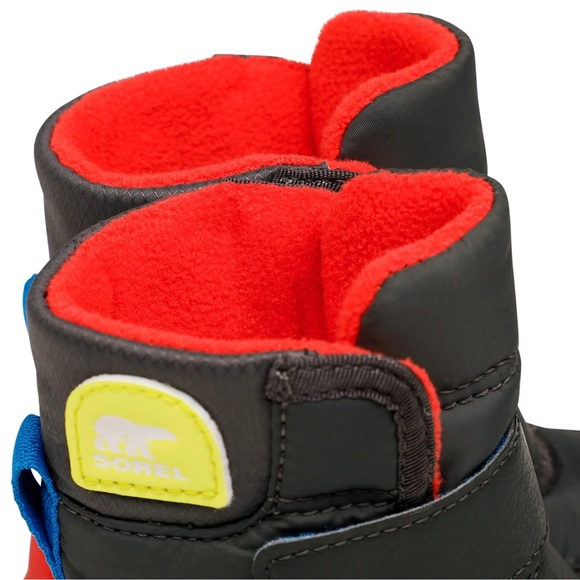 Sorel Whitney Strap Children's Boots Red and Black Micro Fleece Lined NWT - Picture 5 of 6